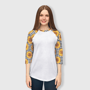 ILTEX Apparel Adult Clothing Sunflower Plaid White Polyester Top