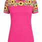 ILTEX Apparel Adult Clothing Sunflower Serape Cheetah Pink Short Sleeve Top