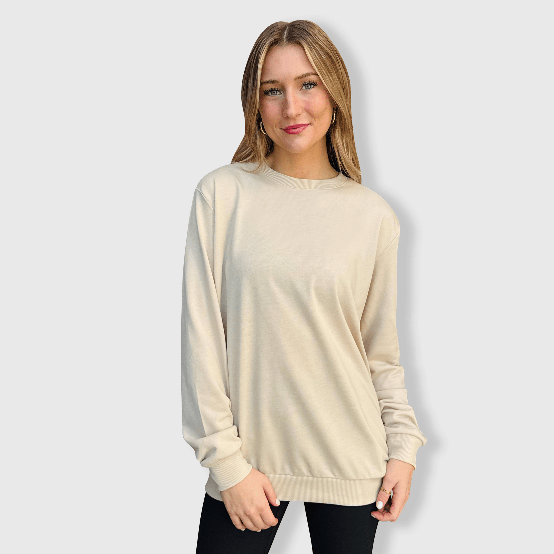 ILTEX Apparel Adult Clothing Tan / Small 100% Polyester Sweatshirt Cotton-Feel