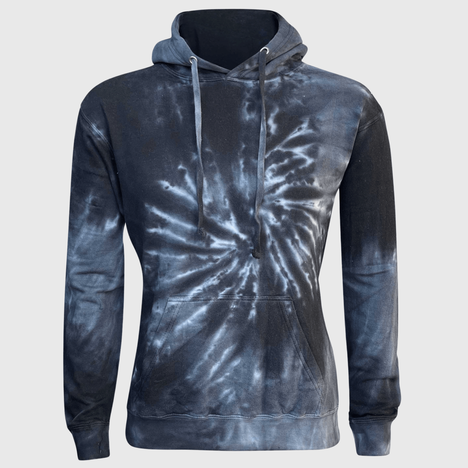 ILTEX Apparel Adult Clothing Tie Dye Black Spiral Heavyweight Hoodie