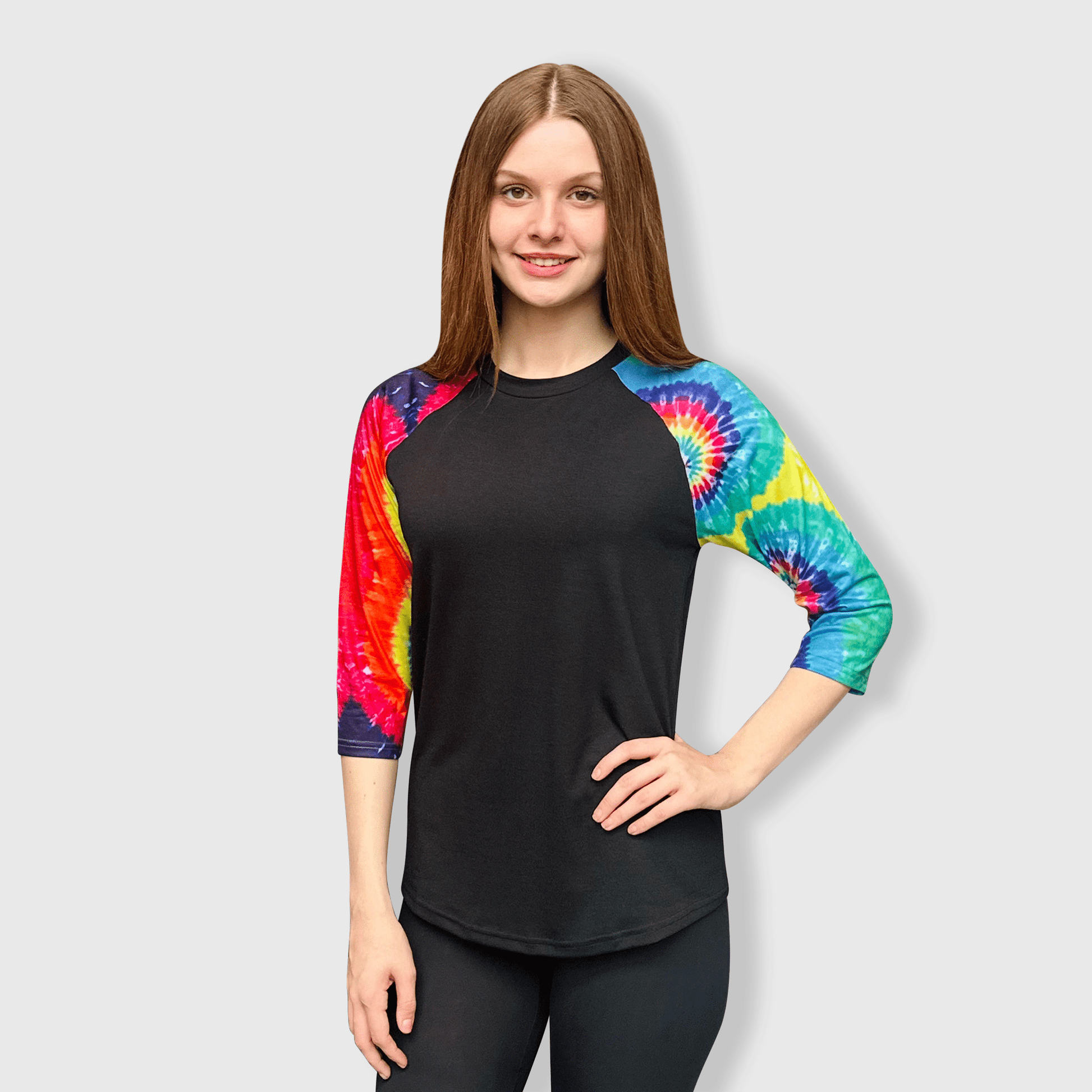 ILTEX Apparel Adult Clothing Tie Dye Neon Black Polyester Top