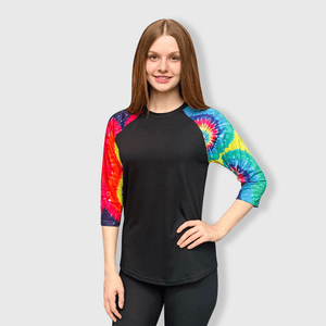 ILTEX Apparel Adult Clothing Tie Dye Neon Black Polyester Top