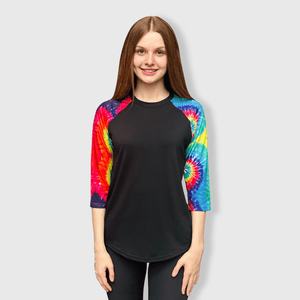 ILTEX Apparel Adult Clothing Tie Dye Neon Black Polyester Top