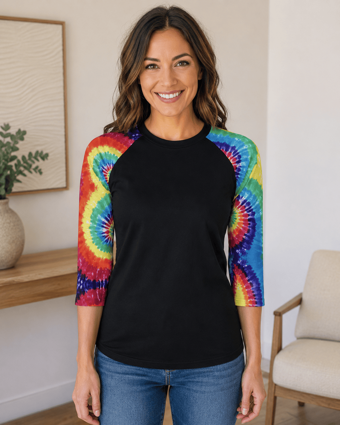 ILTEX Apparel Adult Clothing Tie Dye Neon Black Polyester Top