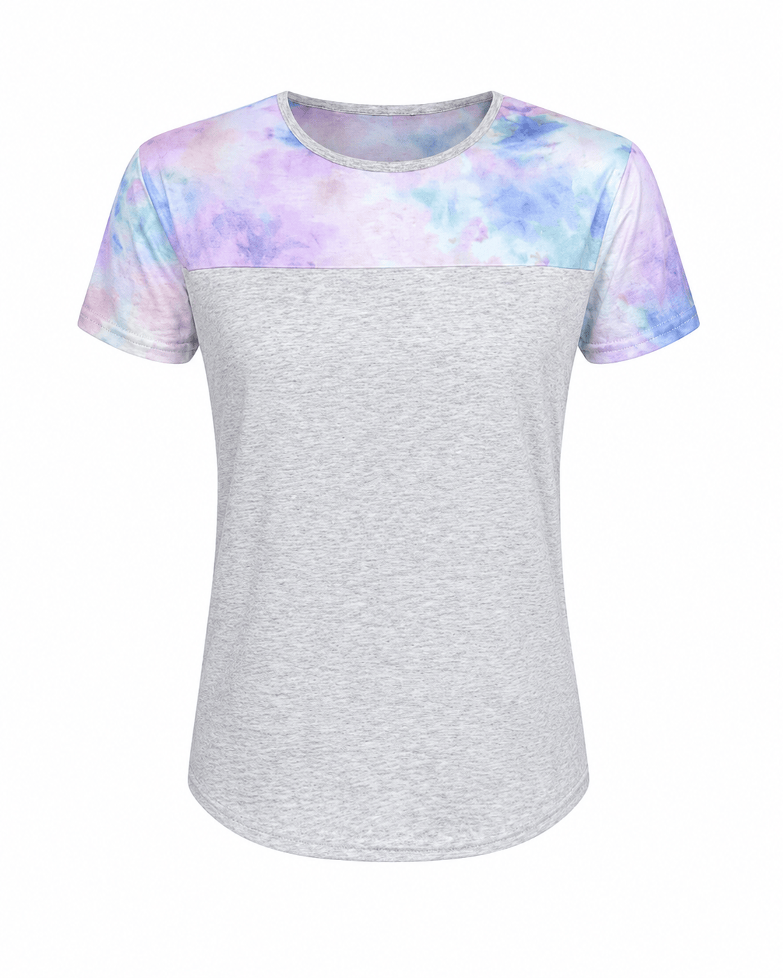 ILTEX Apparel Adult Clothing Tie Dye Pastel Gray Short Sleeve Top