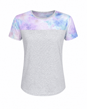 ILTEX Apparel Adult Clothing Tie Dye Pastel Gray Short Sleeve Top