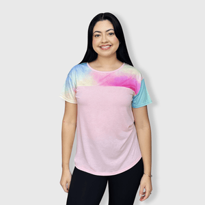 ILTEX Apparel Adult Clothing Tie Dye Pastel Pink Short Sleeve Top