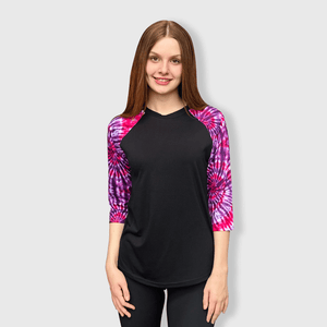 ILTEX Apparel Adult Clothing Tie Dye Purple Black Polyester Top