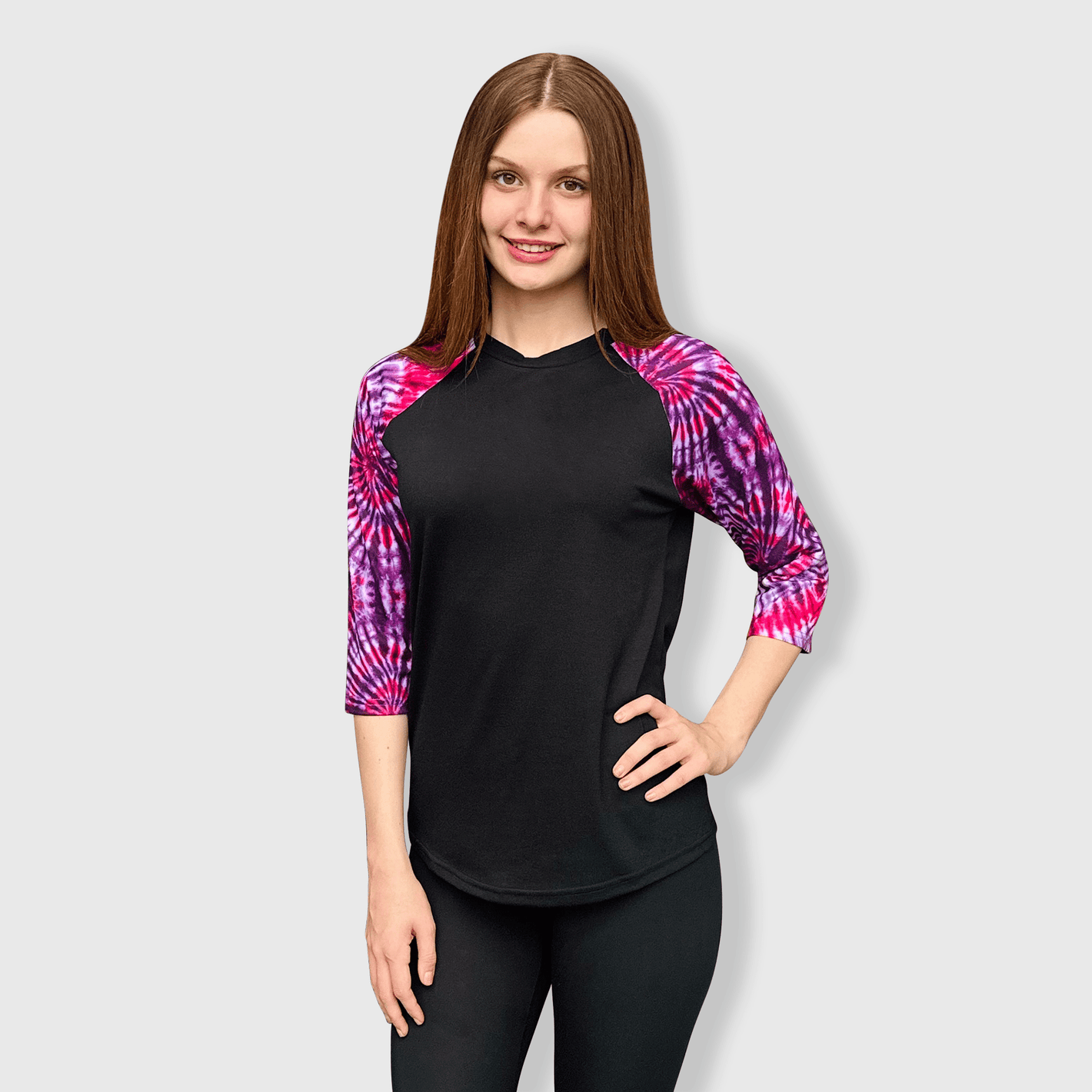 ILTEX Apparel Adult Clothing Tie Dye Purple Black Polyester Top