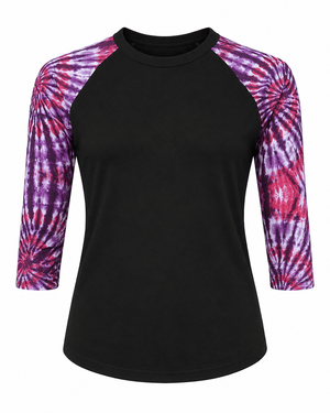 ILTEX Apparel Adult Clothing Tie Dye Purple Black Polyester Top