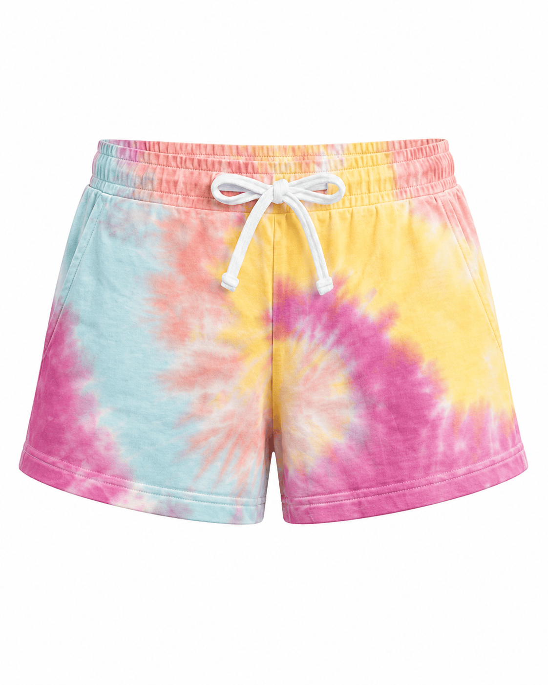 ILTEX Apparel Adult Clothing Tie Dye Shorts Magenta Mint - Adult