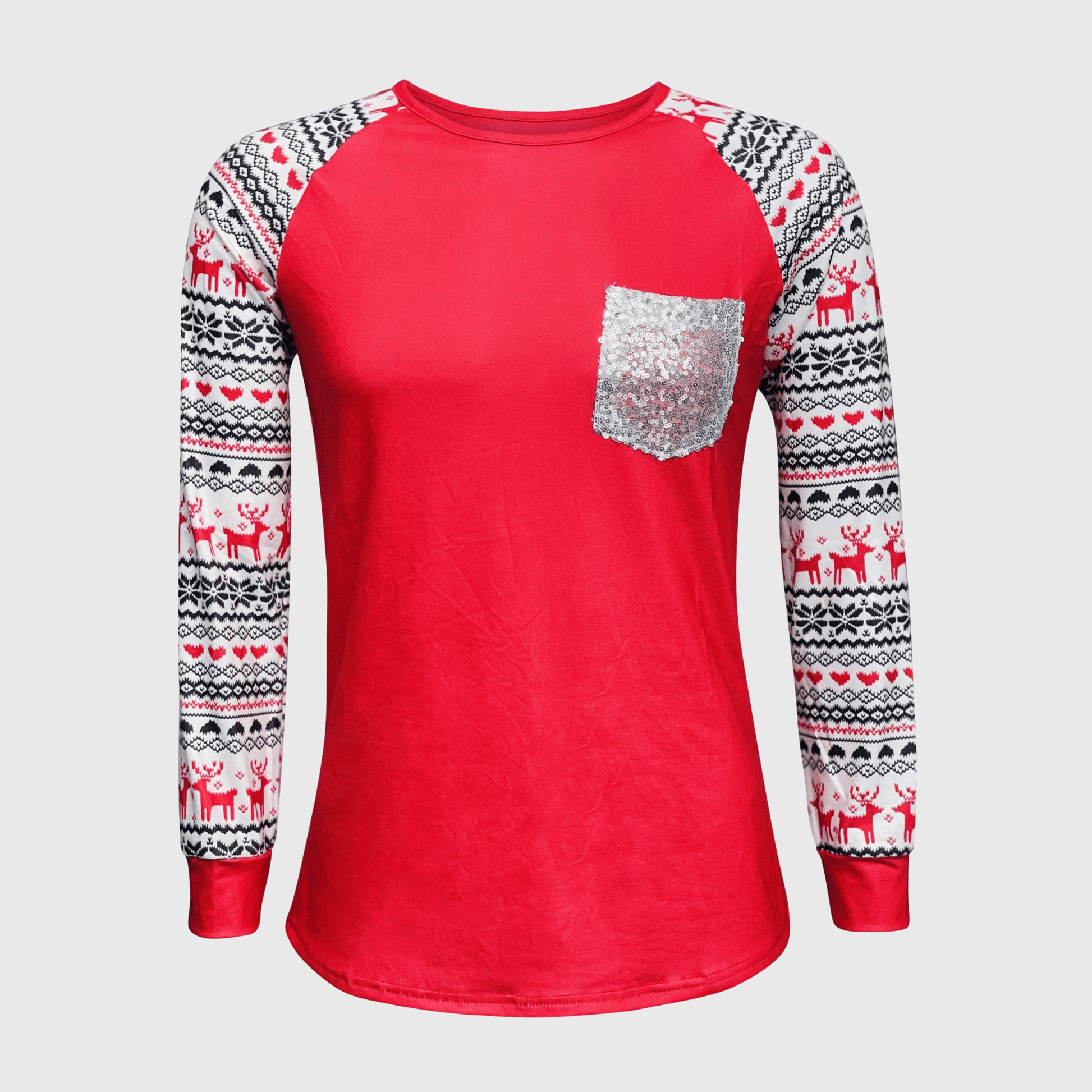 ILTEX Apparel Adult Clothing Ugly Sweater Red Sequin Top