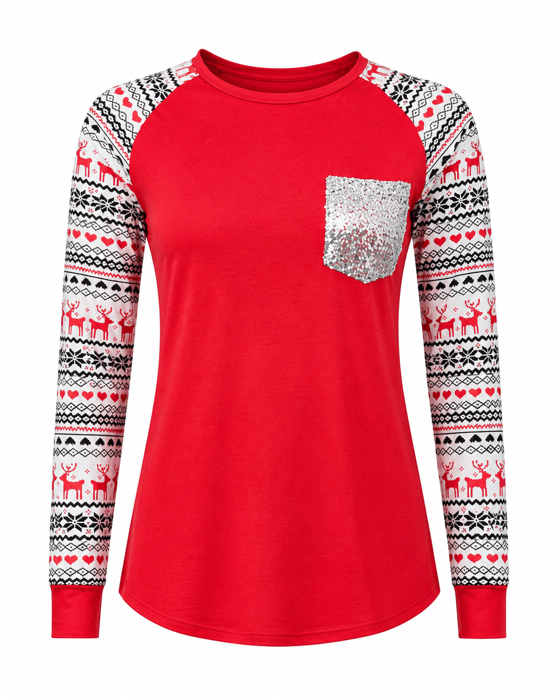 ILTEX Apparel Adult Clothing Ugly Sweater Red Sequin Top