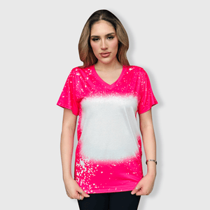 ILTEX Apparel Adult Clothing V-Neck FAUX Bleached Tees
