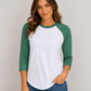 ILTEX Apparel Adult Clothing White/Kelly Green / Small Baseball Polyester Raglan Tee - White Body