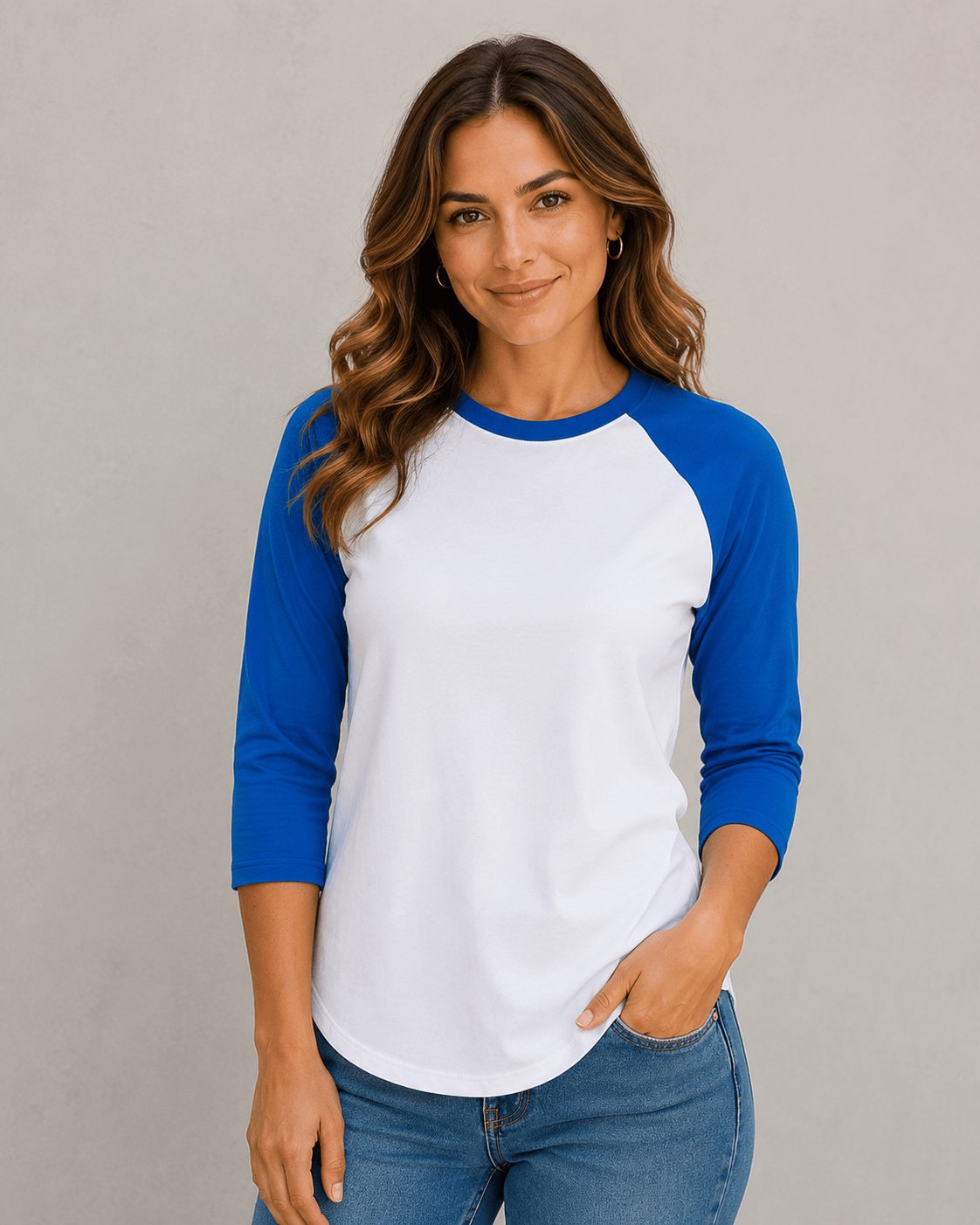 ILTEX Apparel Adult Clothing White/Royal Blue / Small Baseball Polyester Raglan Tee - White Body
