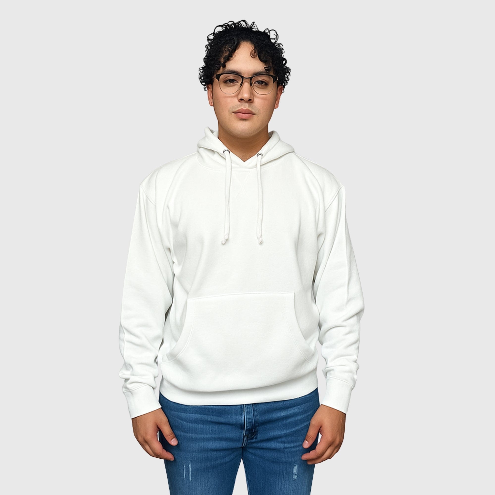 ILTEX Apparel Adult Clothing White / Small Adult Comfort Plain Pullover Hoodie