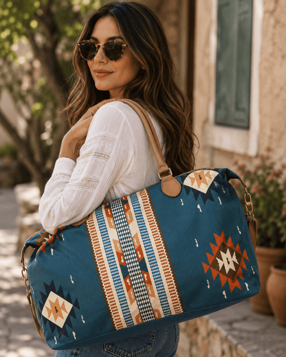ILTEX Apparel Aztec Navy Weekender Bag