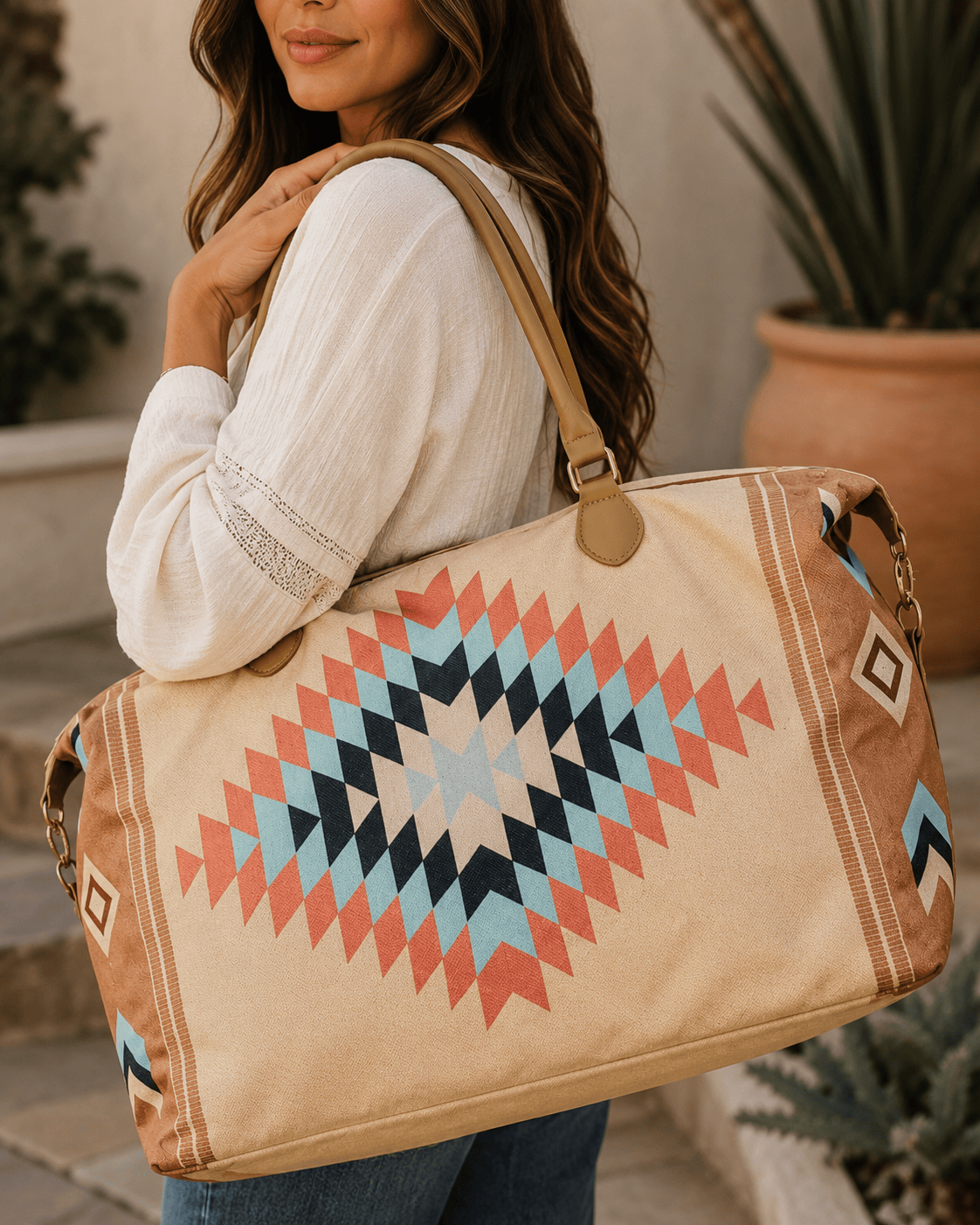 ILTEX Apparel Aztec Tan Weekender Bag