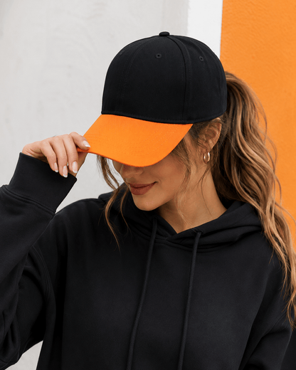 ILTEX Apparel Baseball Cap Navy Orange