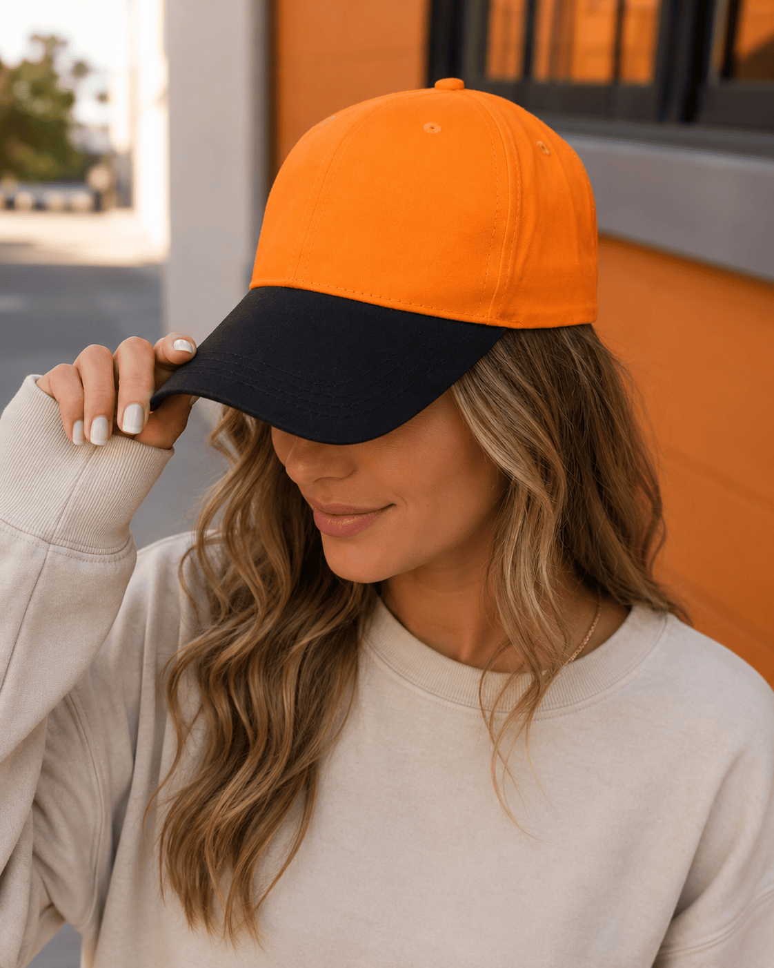 ILTEX Apparel Baseball Cap Orange Navy