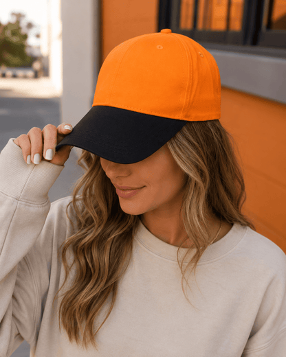 ILTEX Apparel Baseball Cap Orange Navy
