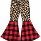 ILTEX Apparel Bell Bottom Cheetah Red Plaid Pants