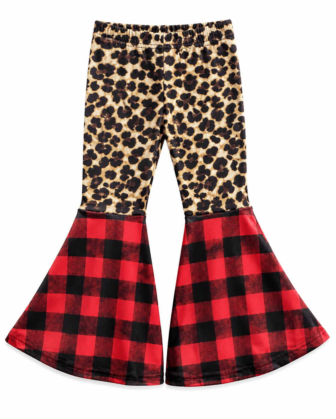 ILTEX Apparel Bell Bottom Cheetah Red Plaid Pants