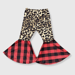 ILTEX Apparel Bell Bottom Cheetah Red Plaid Pants