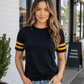 ILTEX Apparel Black/Gold / Small Adult 2 Stripe Jersey T-Shirt