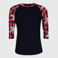 ILTEX Apparel Buffalo Black Red Plaid Snowflakes Top