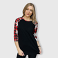 ILTEX Apparel Buffalo Black Red Plaid Snowflakes Top