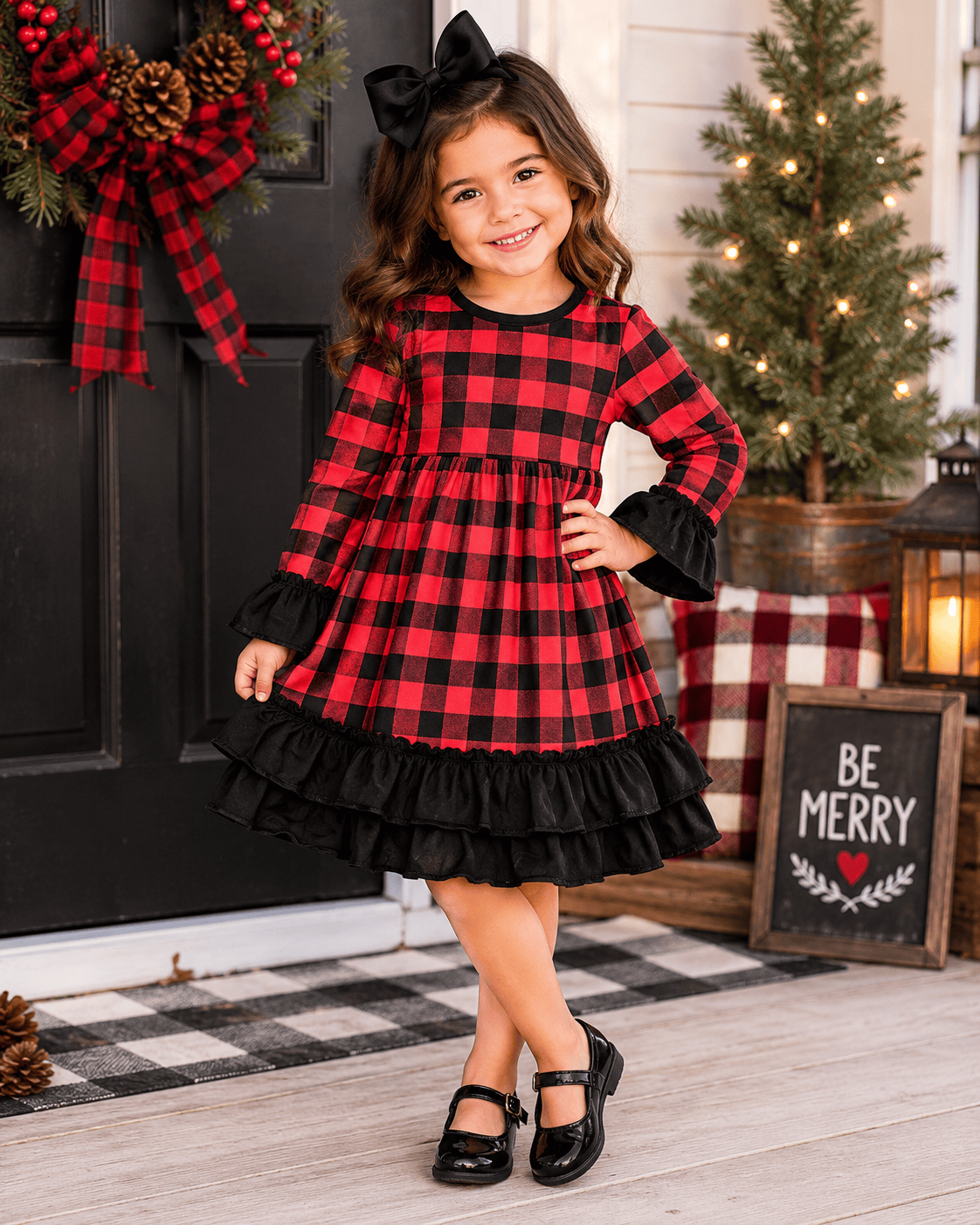 ILTEX Apparel Buffalo Plaid Red Dress Kids