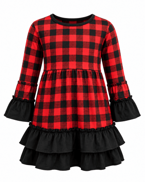 ILTEX Apparel Buffalo Plaid Red Dress Kids