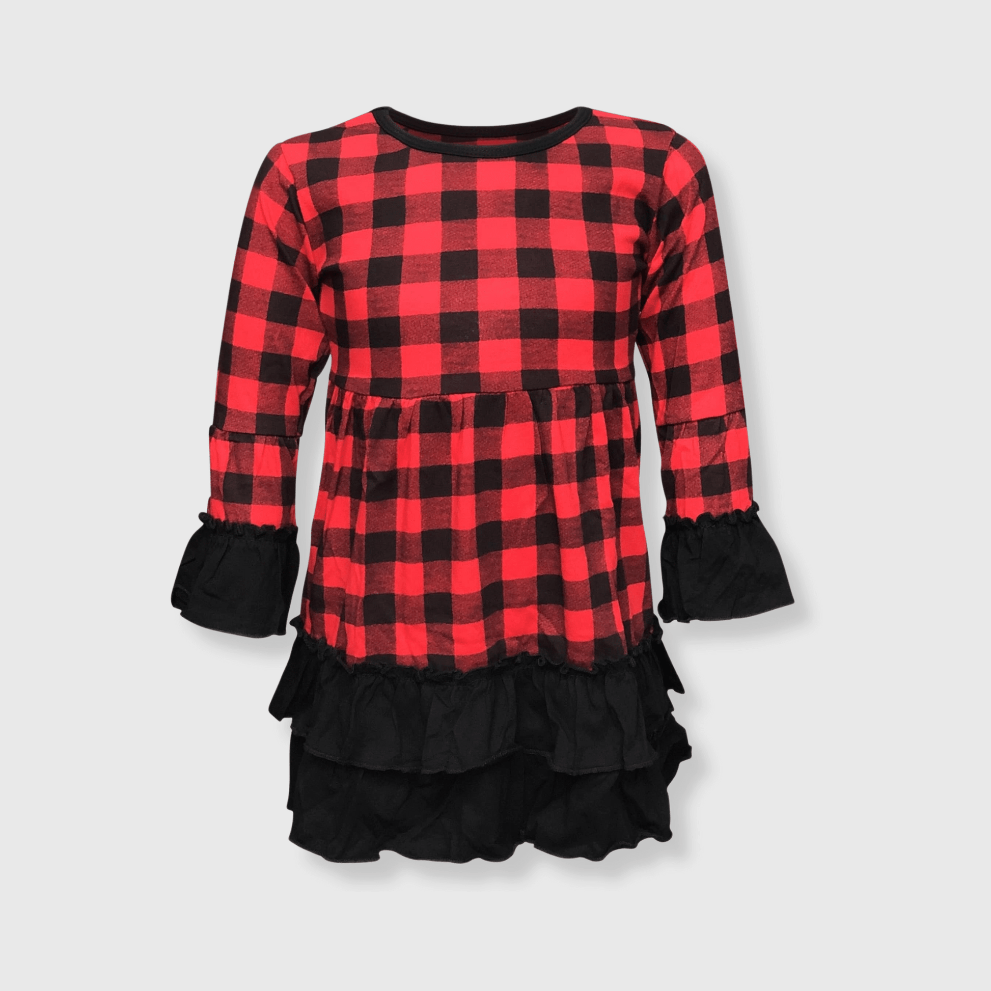 ILTEX Apparel Buffalo Plaid Red Dress Kids