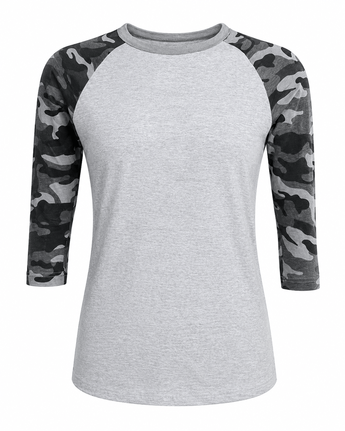 ILTEX Apparel Camouflage Raglan Camouflage Gray Black Camo Top