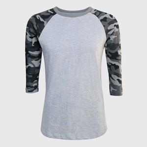 ILTEX Apparel Camouflage Raglan Camouflage Gray Black Camo Top