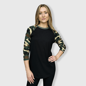 ILTEX Apparel Camouflage Raglan Camouflage Raglan Black/Camo