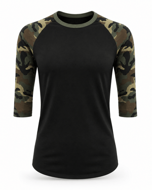 ILTEX Apparel Camouflage Raglan Camouflage Raglan Black/Camo