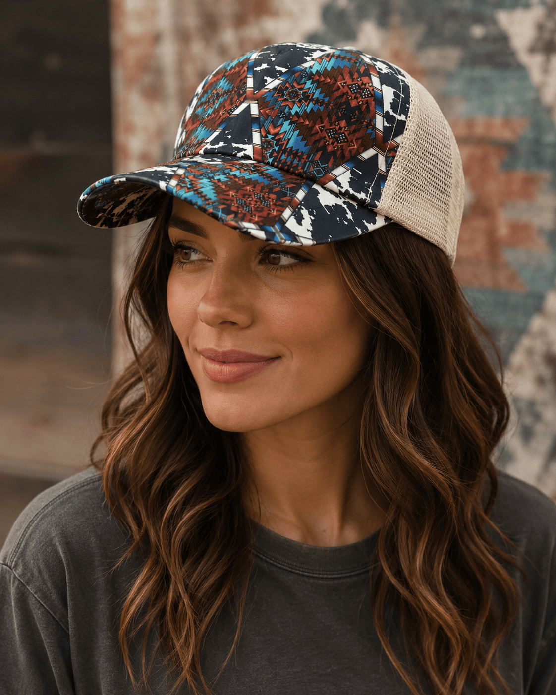 ILTEX Apparel Caps Aztec Cow Cap
