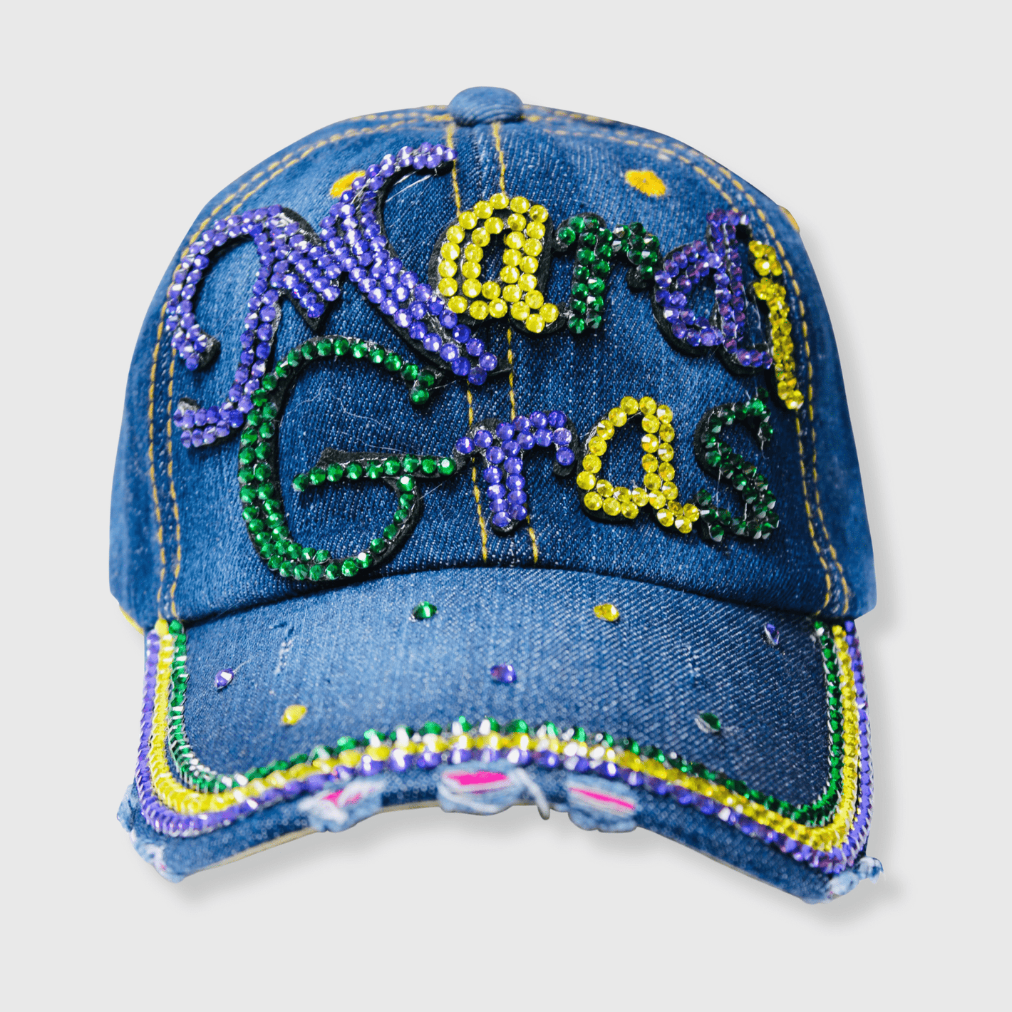 ILTEX Apparel Caps HT1001 - Mardi Gras Glittery Denim Hat