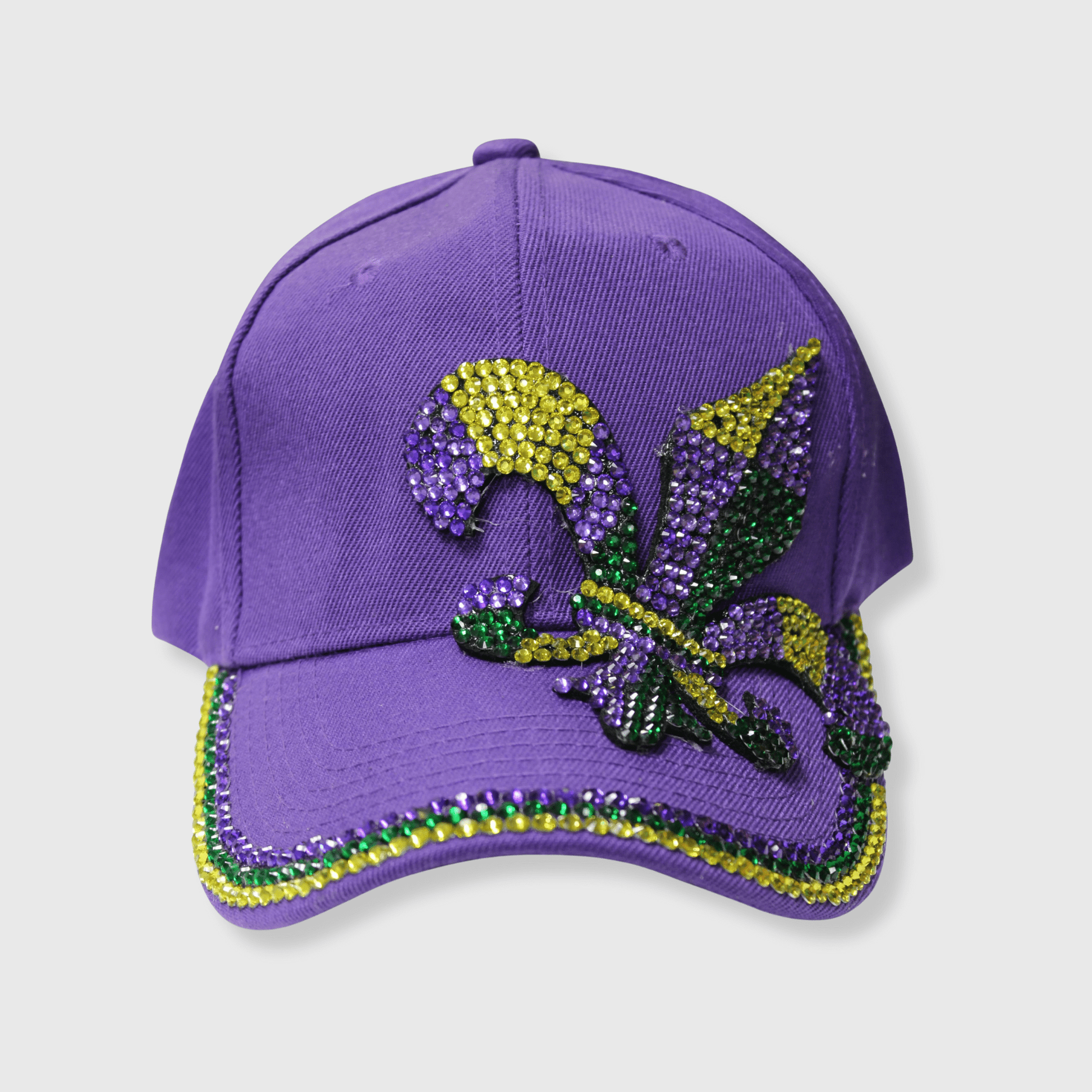 ILTEX Apparel Caps HT1005 - Mardi Gras Purple Fleur De Lis Hat