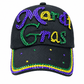 ILTEX Apparel Caps HT1006 - Mardi Gras Black Glittery Hat