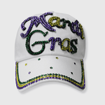 ILTEX Apparel Caps HT1008 - Mardi Gras White Glittery Hat