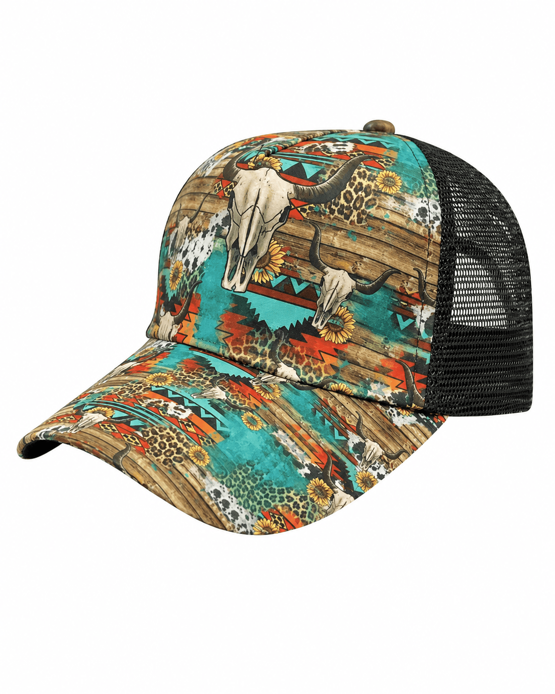 ILTEX Apparel Caps Steer Skull Cheetah Aztec Cap