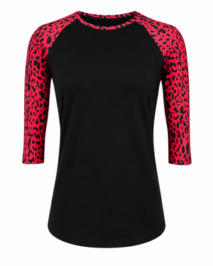 ILTEX Apparel Cheetah Black Red Top