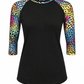 ILTEX Apparel Cheetah Colorful Black Top