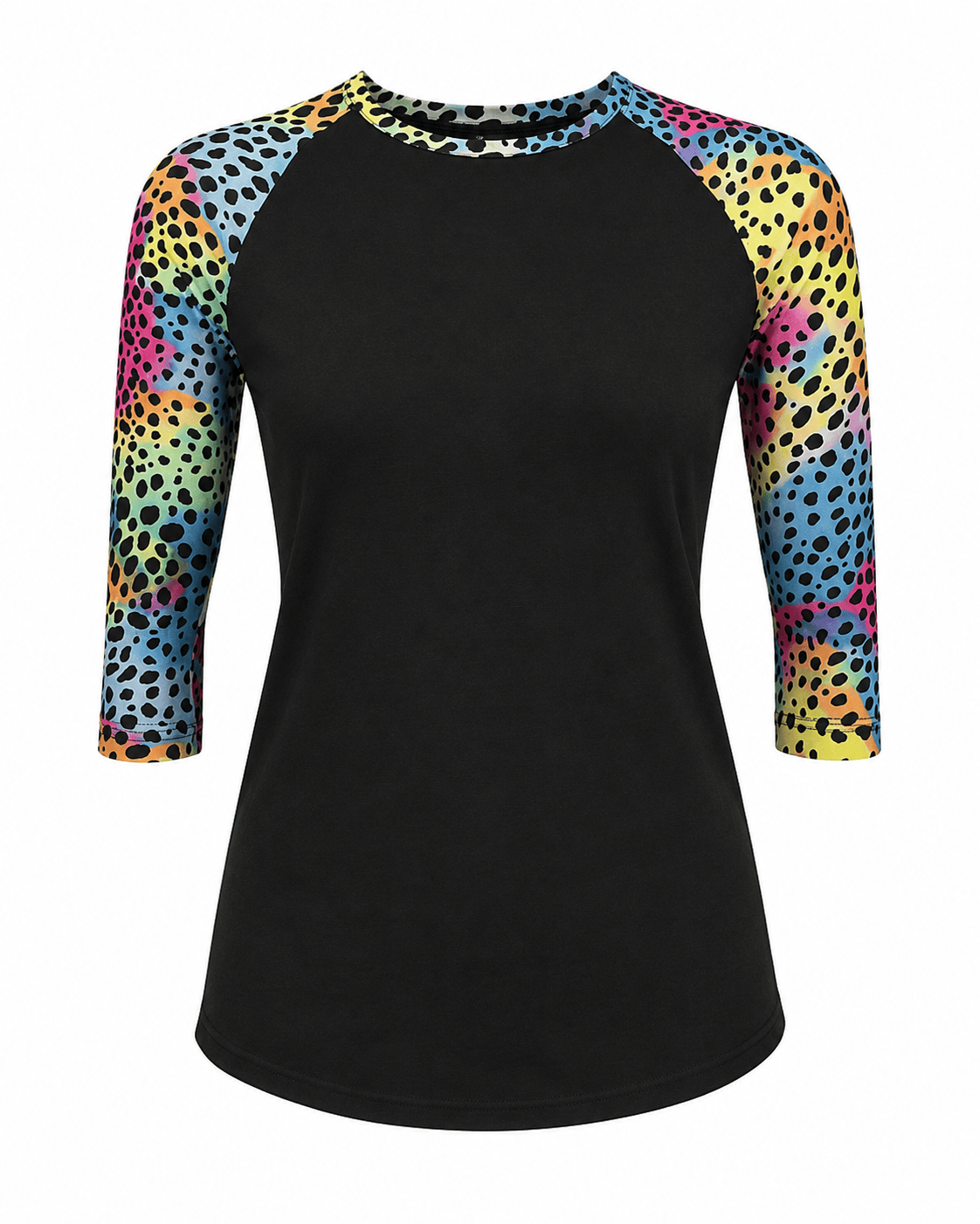 ILTEX Apparel Cheetah Colorful Black Top