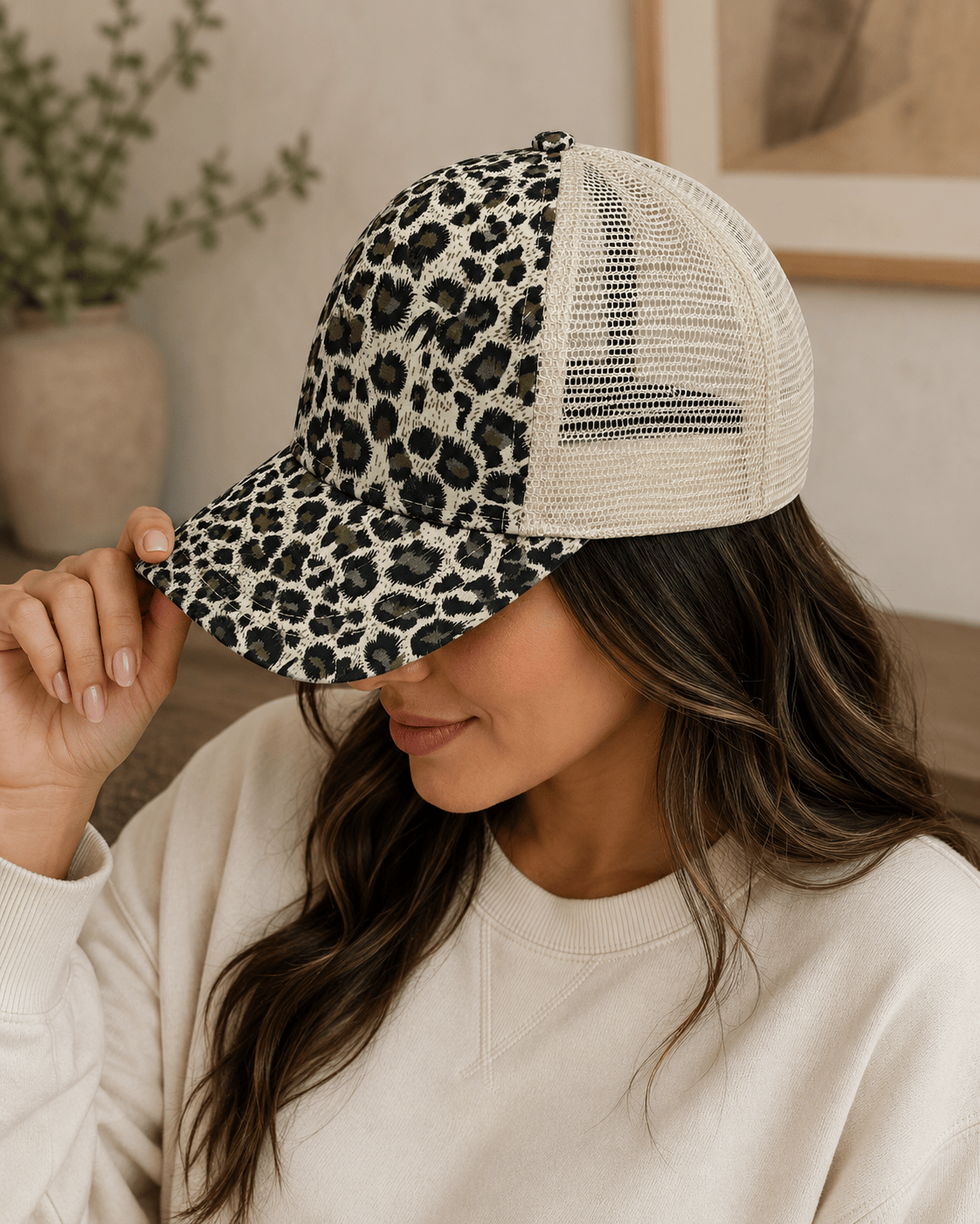 ILTEX Apparel Cheetah Cream Cap