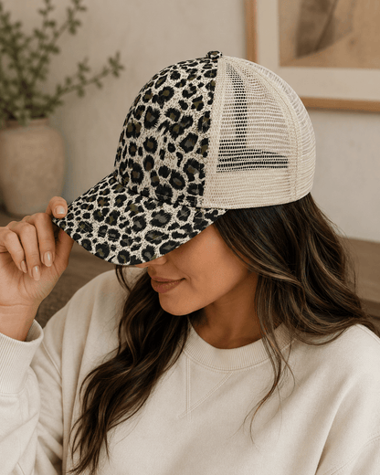 ILTEX Apparel Cheetah Cream Cap